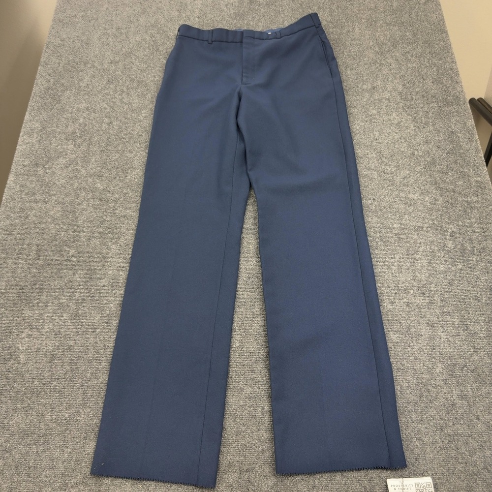 Vintage Patriot Dress Pants Mens 36R Blue Polyester Unhemmed Uniform Style